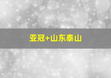 亚冠 山东泰山